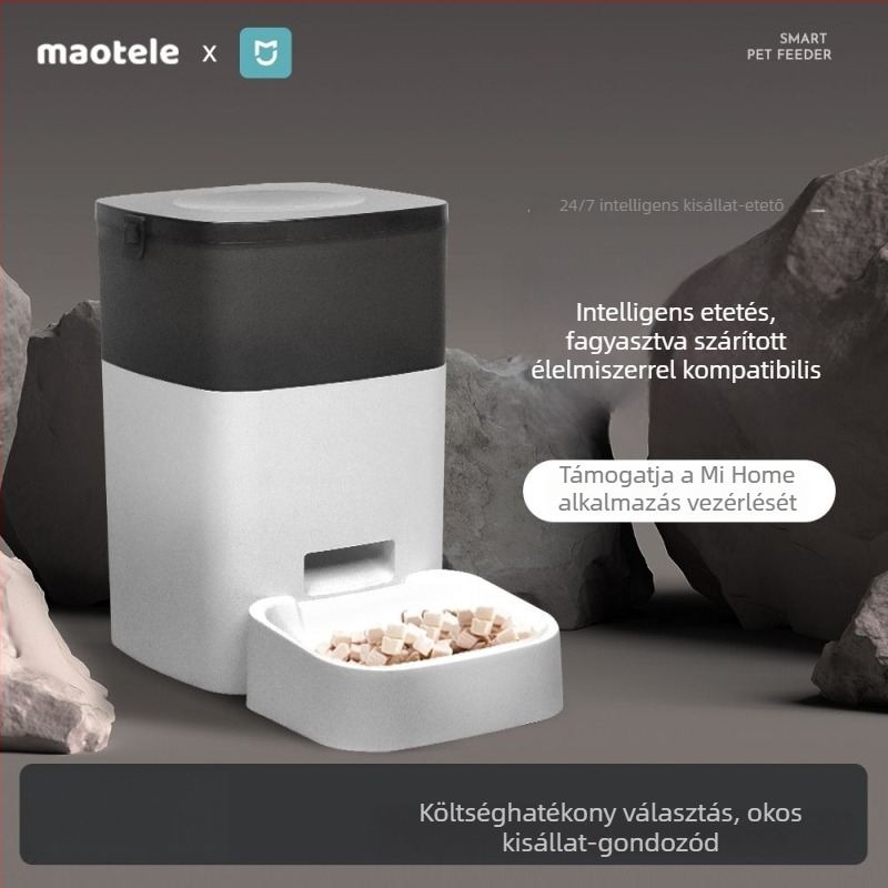 Állatok számára automata etető programozható időzítővel, macska- és kutyaeledel frissességének megőrzése, Wi‑Fi távoli etetés