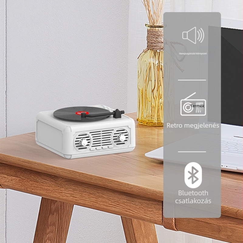Retro stílusú mini vezeték nélküli Bluetooth hangszóró TF-kártya slot – 5W, beépített 800-1000mAh akkumulátor, Bluetooth 5.2, 60Hz-15kHz