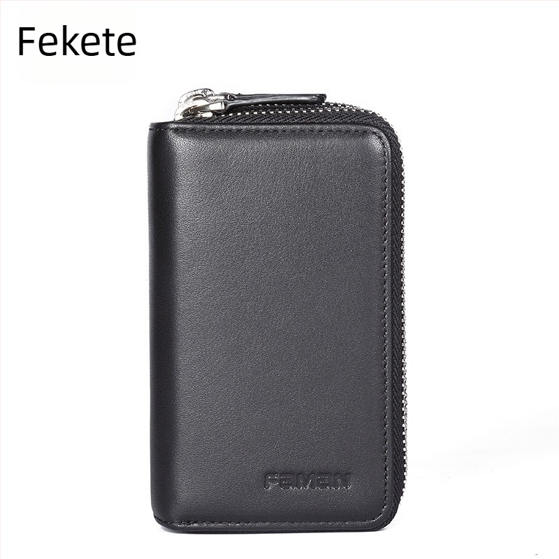 Kulcstartó táska férfiaknak: valódi bőr, első réteg marhabőrből, anti-fraud védelem, városi stílus