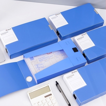 PP anyagú számla-doboz, Invoice file box sorozat, testreszabható logó és feldolgozási lehetőség