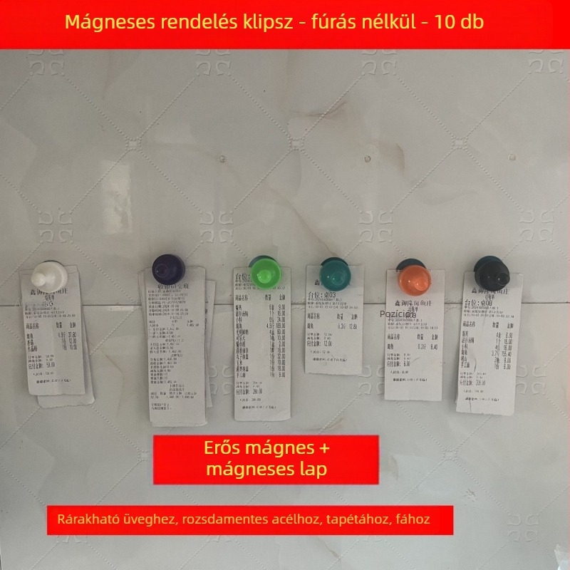 Pénztárca-stílusú rendeléskapocs mágneses rögzítővel konyhai nyugtákhoz (Márka: Unique; Anyag: Műanyag; Típus: Pénztárca)