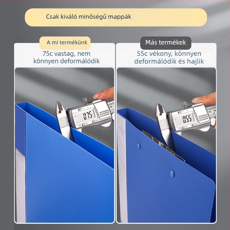 A4 méretű dokumentum mappa dupla erősségű szorítókkal, kötőmappa, szerződésmappa és vizsgadolgozatok