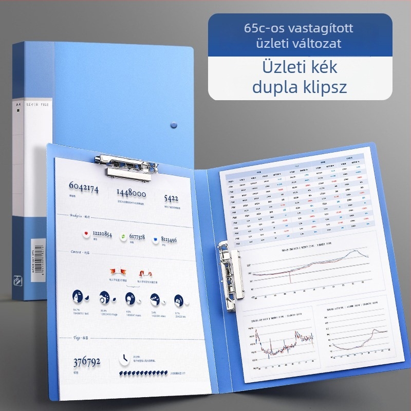 A4 méretű dokumentum mappa dupla erősségű szorítókkal, kötőmappa, szerződésmappa és vizsgadolgozatok