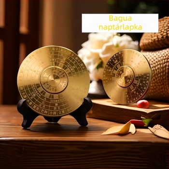 Fidget spinner iránytű játék, 64 hexagrammával, fém, kínai Tai Chi-stílus