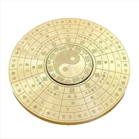Fidget spinner iránytű játék, 64 hexagrammával, fém, kínai Tai Chi-stílus