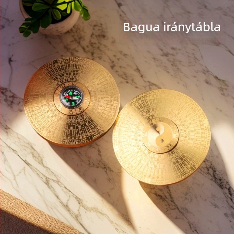 Fidget spinner iránytű játék, 64 hexagrammával, fém, kínai Tai Chi-stílus
