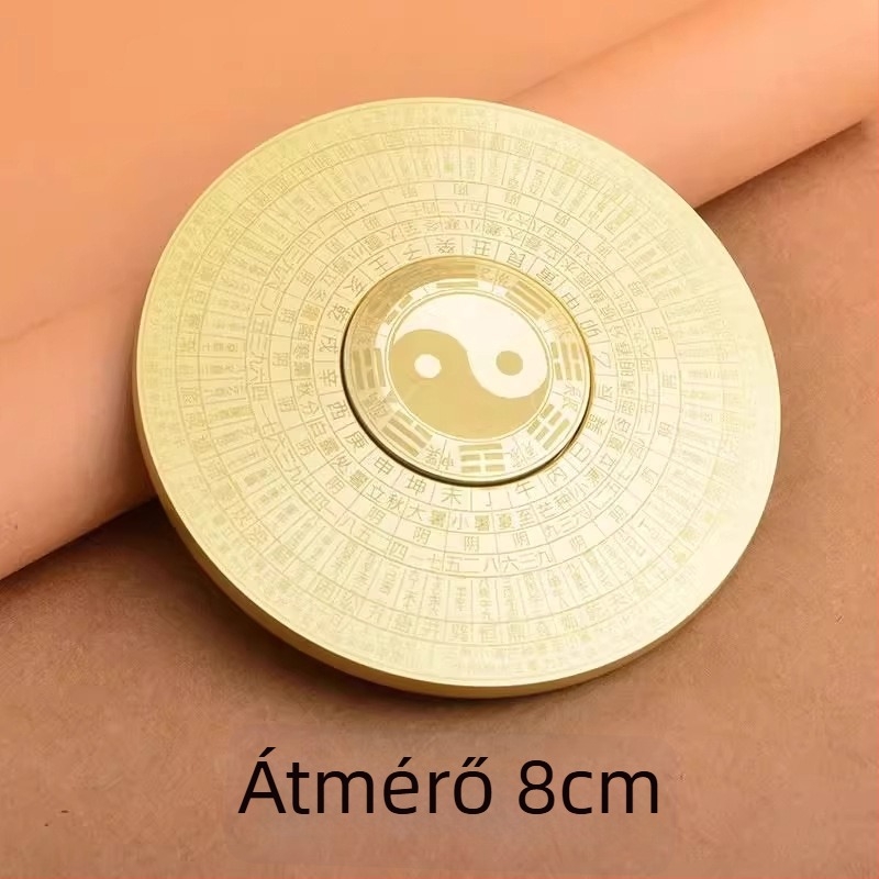 Fidget spinner iránytű játék, 64 hexagrammával, fém, kínai Tai Chi-stílus