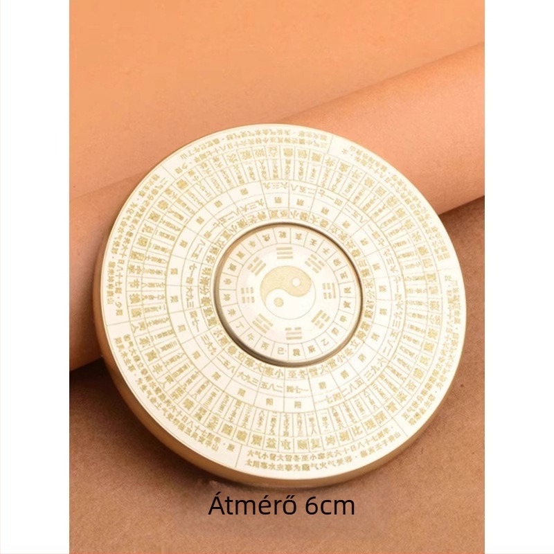 Fidget spinner iránytű játék, 64 hexagrammával, fém, kínai Tai Chi-stílus