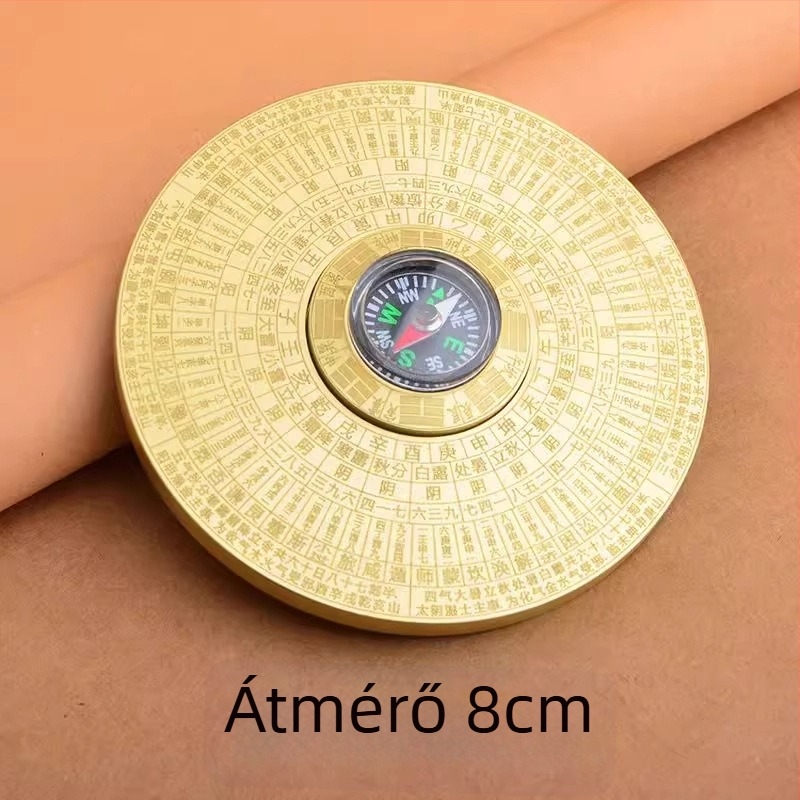Fidget spinner iránytű játék, 64 hexagrammával, fém, kínai Tai Chi-stílus