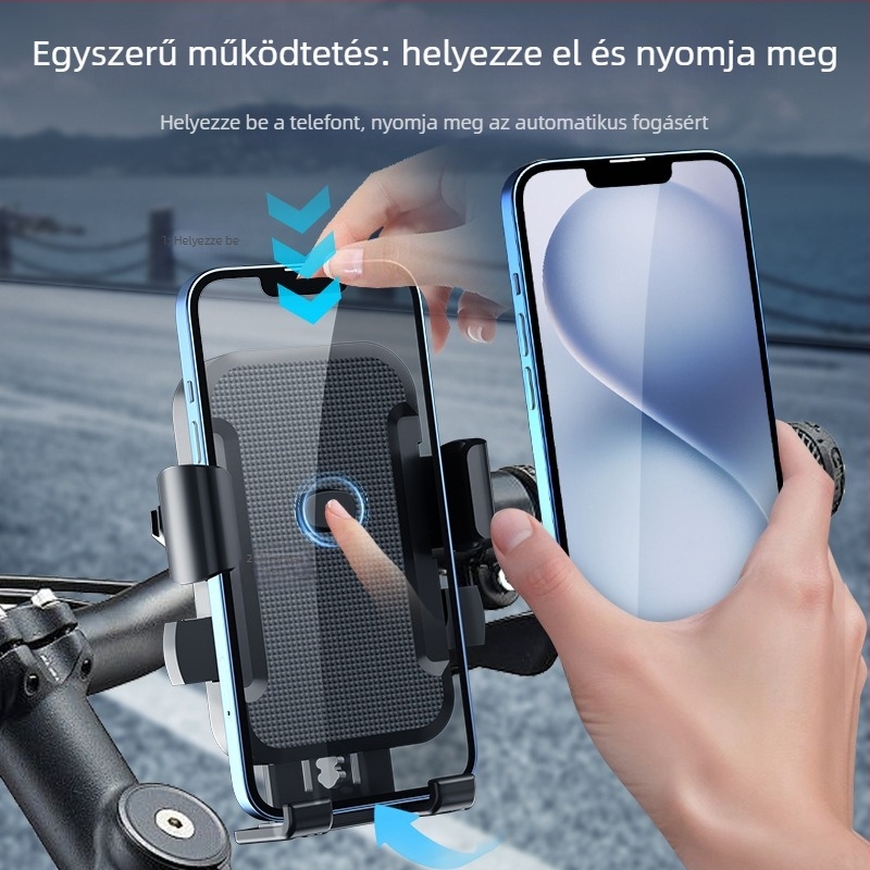 MT-56 Telefontartó autókhoz, elektromos autókhoz és motorkerékpárokhoz – ABS, kompatibil minden telefonnal, rezgéscsillapító navigáció