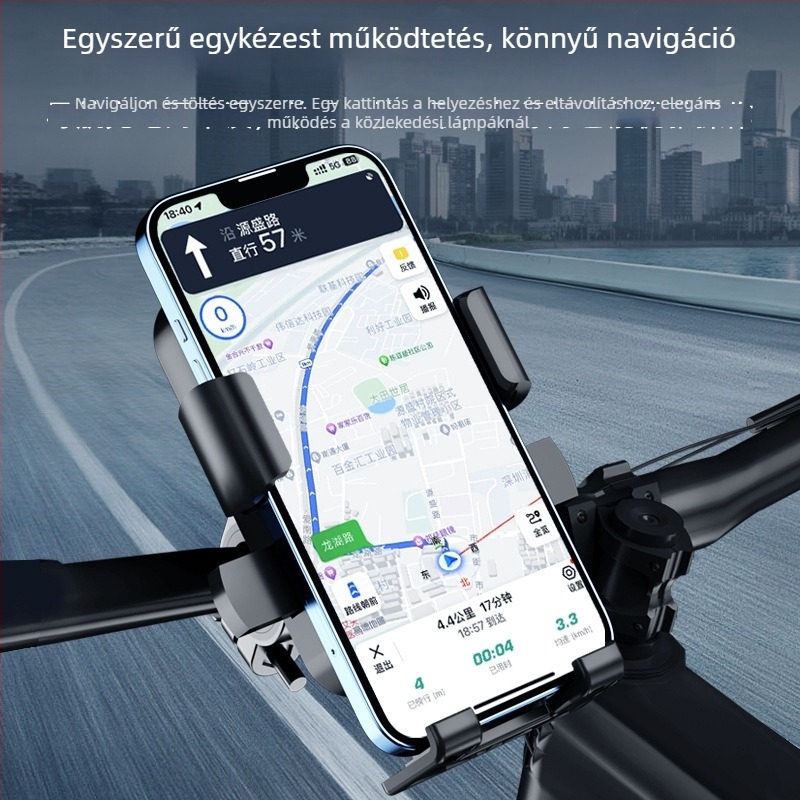 MT-56 Telefontartó autókhoz, elektromos autókhoz és motorkerékpárokhoz – ABS, kompatibil minden telefonnal, rezgéscsillapító navigáció