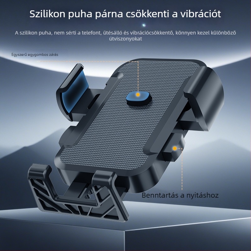 MT-56 Telefontartó autókhoz, elektromos autókhoz és motorkerékpárokhoz – ABS, kompatibil minden telefonnal, rezgéscsillapító navigáció