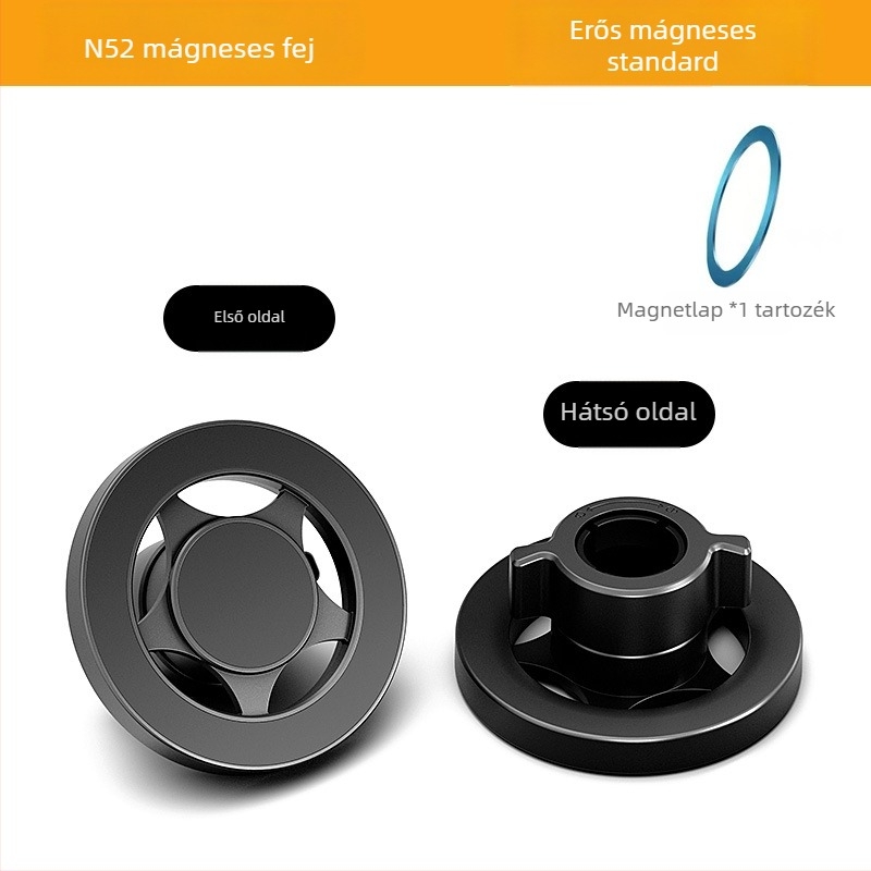Általános mágneses autós tartó mágneses szívófejjel — 17 mm golyófej csatlakozó, műanyag, márka Smtu