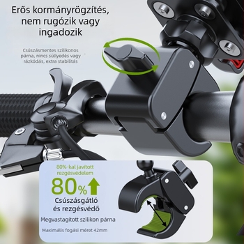 Motorkerékpár- és kerékpártelefon-tartó rezgéscsillapítással • Márka Jianhuida • Modell A399B+X55 • Alkalmas motorkerékpárok és kerékpárok • Cél: kerékpárázás