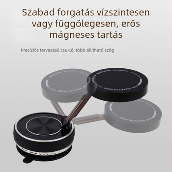 Mágneses autós telefontartó vákuumos csésze rögzítéssel, a műszerfalon és a középső konzolon, összecsukható