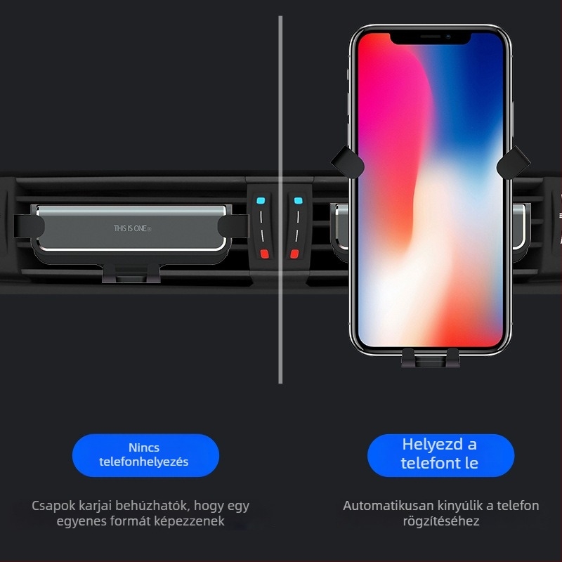 Autótelefon-tartó gravitációs rögzítéssel, légkivezetőre szerelve, univerzális kompatibilitás (2024)