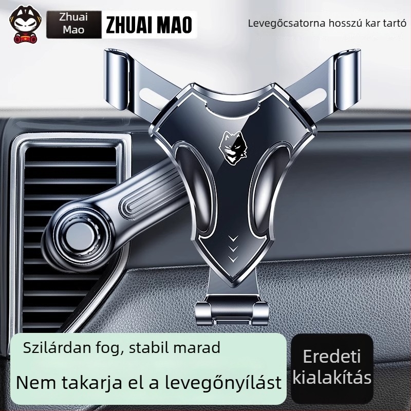Gravitációs autós telefon- és navigációtartó, rögzítés a légcsatornához, Snap-On, univerzális kompatibilitás