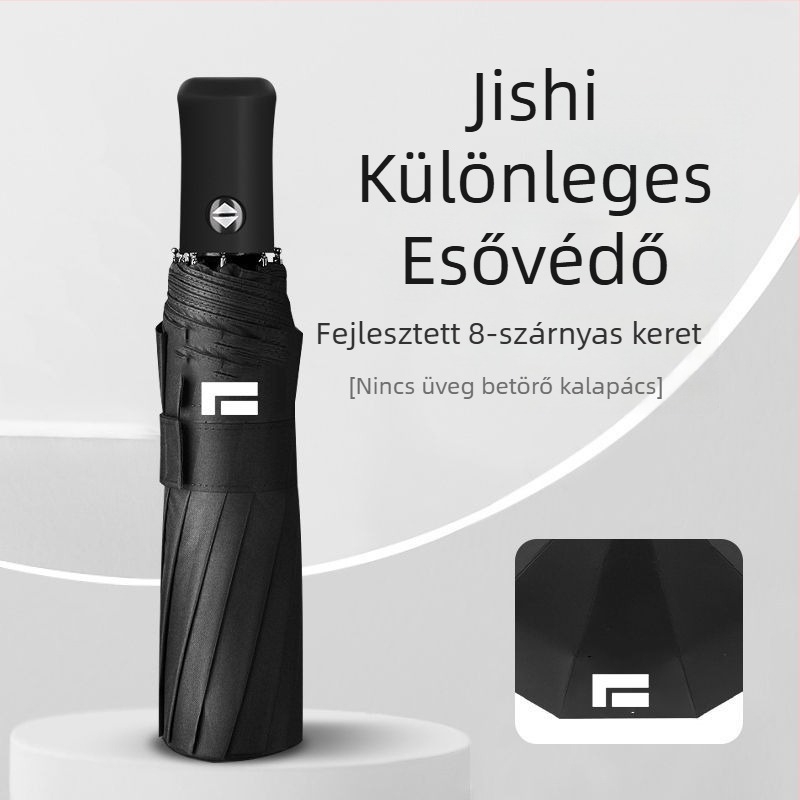 Autóhoz tervezett esernyő üvegablak betörő kalapáccsal, teljesen automata, az autóra szerelve, összecsukható napvédő