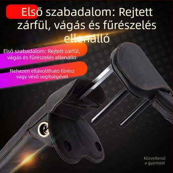 Kormánykerékzár riasztóval autókhoz – anti-tolvaj zár; modell: kormánykerékzár; típus: riasztózár