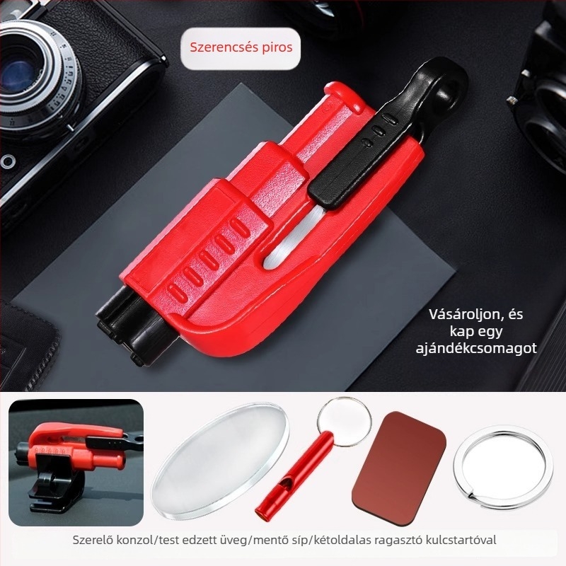 Mairichi Autóablak-törő kalapács | Anyag: ABS + volfrám acél | Súly: 0,19 kg | Többfunkciós biztonsági kalapács | Ablakot egy másodperc alatt betöri