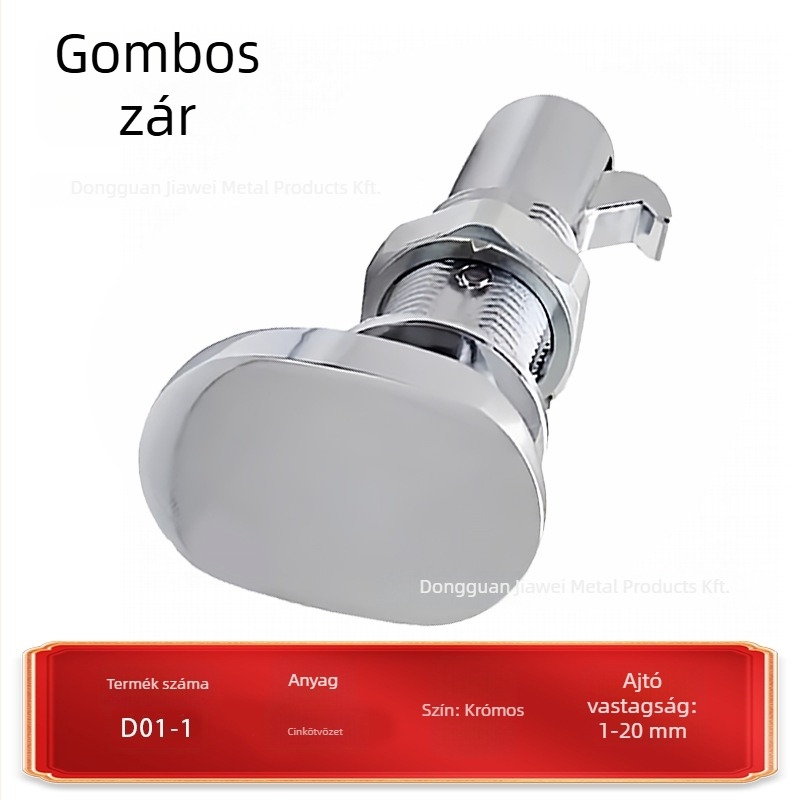 D01 Kulcs-típusú RV-zár szekrényekhez és ajtókhoz | cinkötvözet/ABS, RV szekrényekhez, felakasztott ajtókhoz és fiókokhoz, modern stílus