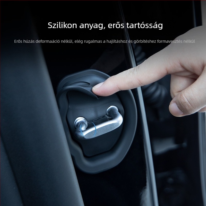 Szilikon ajtózárvédő burkolat Tesla Model Y-hoz, modell Silicone 0054, nyomtatott logóval, testreszabható