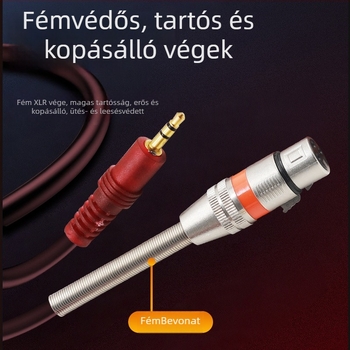 Mikrofonkábel 3,5 mm–es XLR női csatlakozóval, rézmag, aranyozott csatlakozók, Yaflt