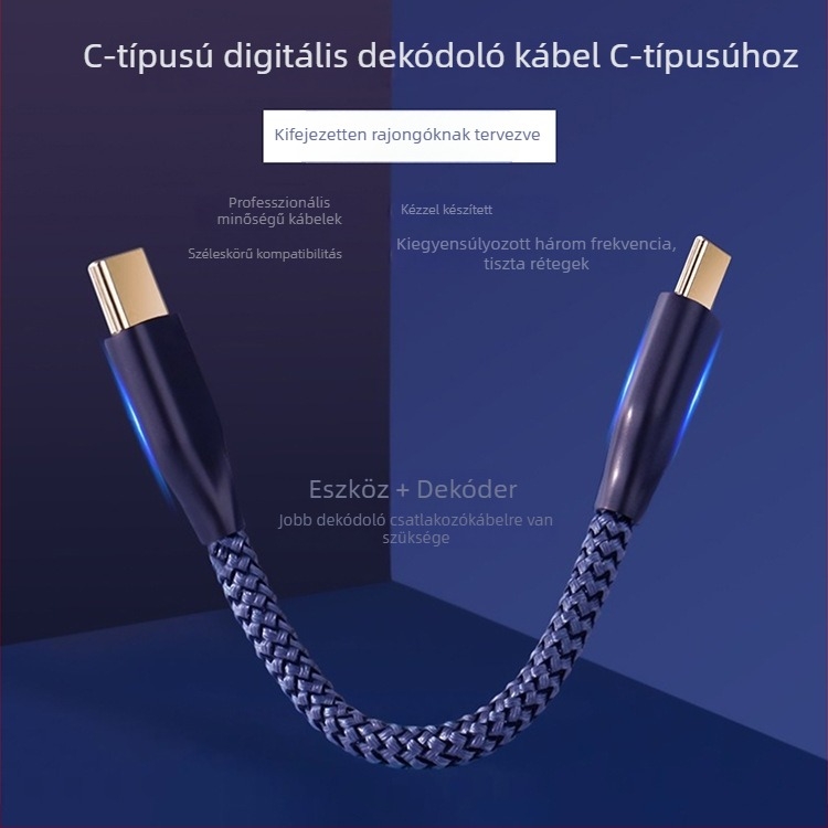 OKCSC Type-C-től Lightning-ig és Type-C DAC fejhallgató-kábel, Hi‑Fi hang, oxigénmentes réz