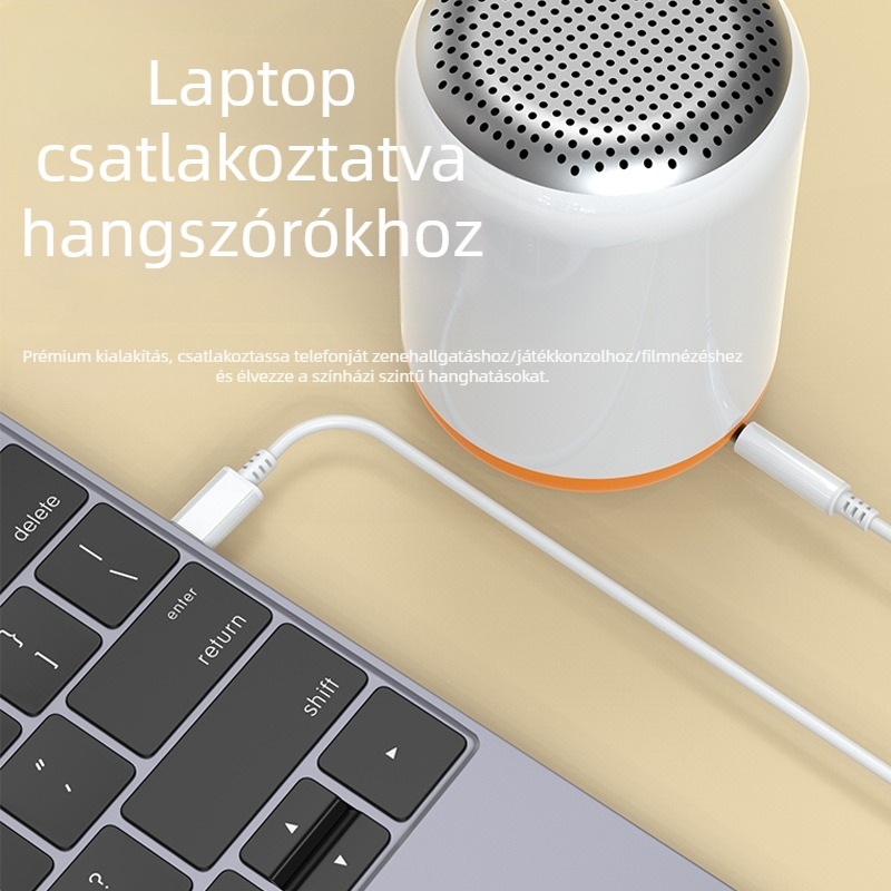 Type-C to DC3.5mm audió kábel – nikkelbevonatos, rézmag, PET vezető, PC-kompatibilis