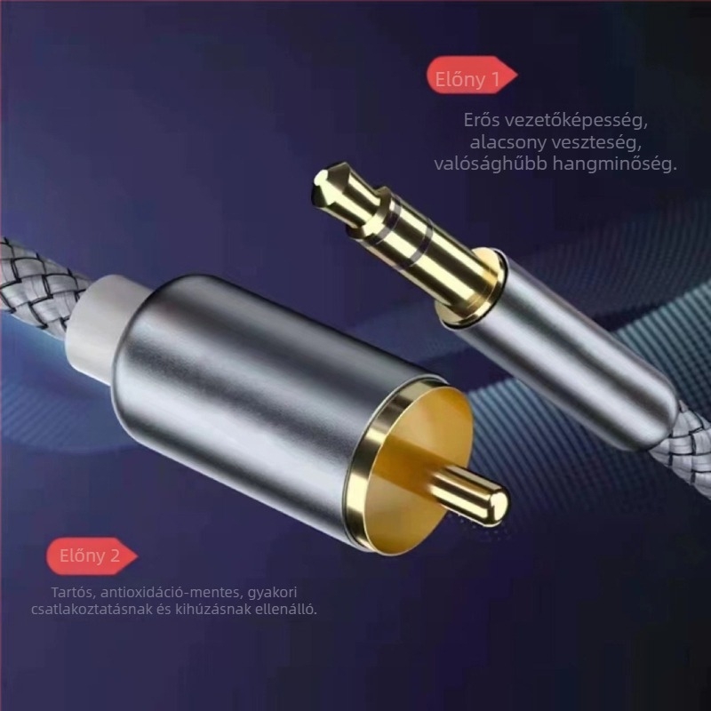 RCA audio splitter kábel 1–2, ónzott réz maggal és oxigéntől mentes réz vezetőkkel