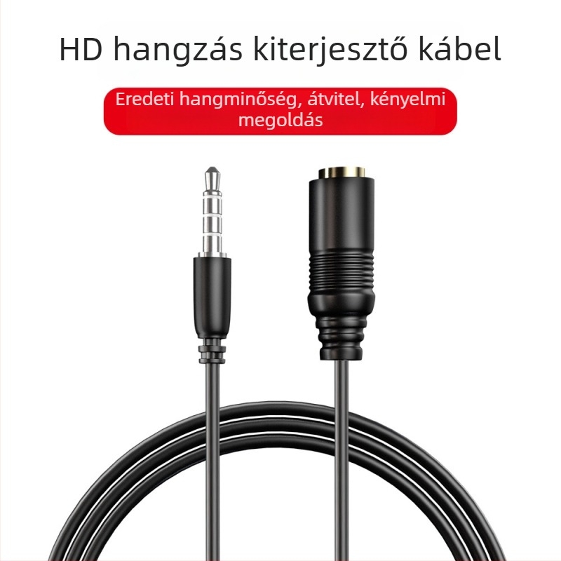 HONGBIAO SM fejhallgató bővítő kábel, 3,5 mm AUX, nylon mag, réz vezető, ezüstözött bevonatú, MP3-kompatibilis