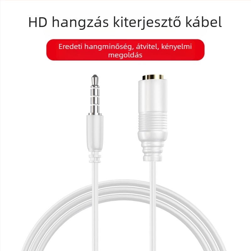 HONGBIAO SM fejhallgató bővítő kábel, 3,5 mm AUX, nylon mag, réz vezető, ezüstözött bevonatú, MP3-kompatibilis