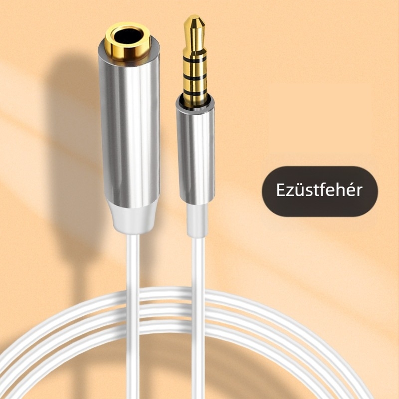3,5 mm férfi–nő audió hosszabbító kábel, 4 vezetékes, mikrofonhoz és fejhallgatóhoz