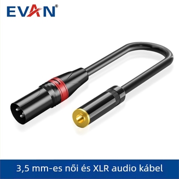 3,5 mm-es női–XLR női audió adapterkábel mikrofonokhoz, erősítőkhöz és hangfalakhoz