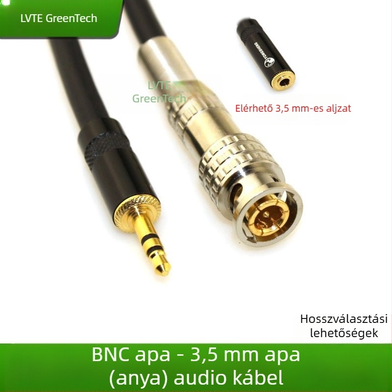 3,5 mm-es audio kábel Q9 BNC-re – adapter fejhallgatóhoz BNC DVR-hez/monitorhoz és hangszórókhoz