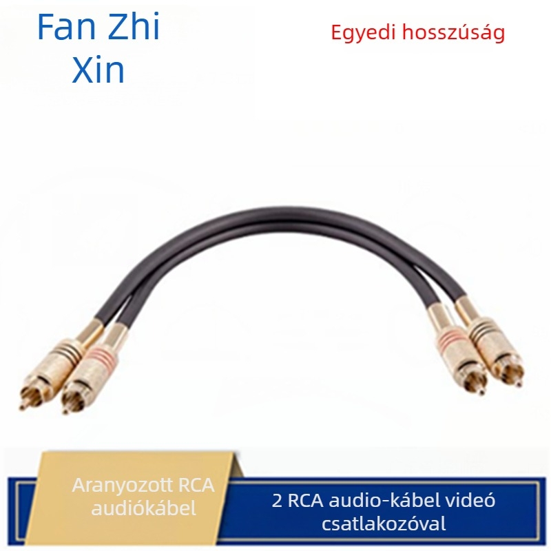 RCA audio kábel – aranyozott felület, nyers réz mag, réz vezető, tömeg 19 g