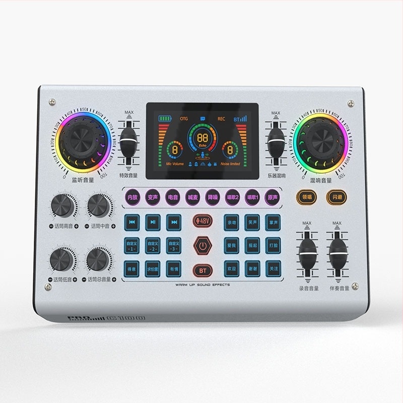 Külső hangkártya élő közvetítéshez, játékokhoz és karaoke-hoz | C100 modell, Bluetooth 5.0, frekvencia-válasz 40Hz-20kHz, SNR ≥75dB, beépített akkumulátor