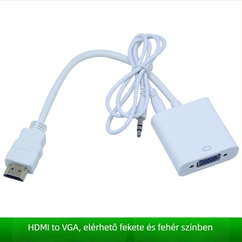 Hurricane Ice HDMI–VGA adapter, aranyozott csatlakozók, réz vezeték, 0.2 m hosszú kábel
