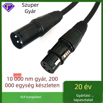 Cannon Audio Line: XLR balansált audio bővítőkábel, férfi – női, aranyozott réz vezetők