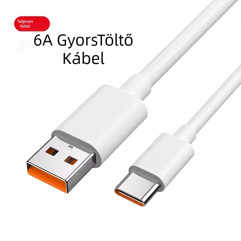 Type-C 66W gyorstöltő kábel, PVC, egyszeres csatlakozó, Type-C telefonokhoz
