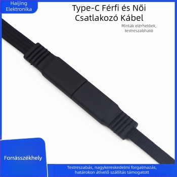 Type-C szőtt töltőkábel, testre szabott, férfi és női csatlakozókkal