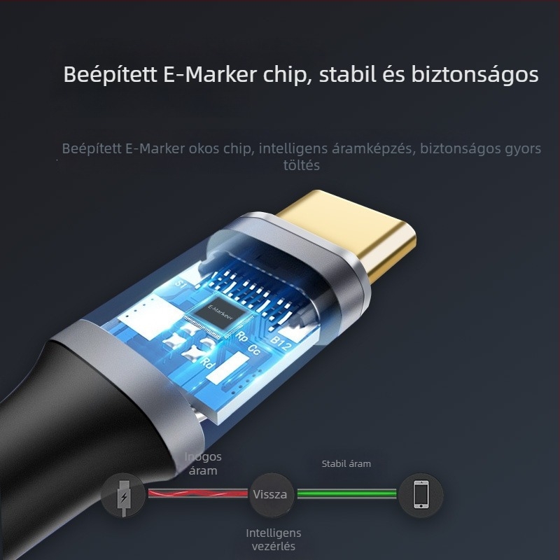 USB-C 3.1 Gen2 adatkábel, 10Gbps, 100W PD, PC-hez és TV-hez, HD audio/videó, 0,5–2 m