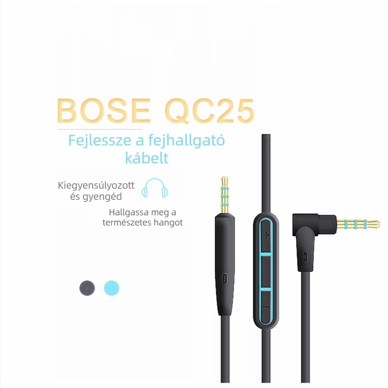 QC25/Soudtrue fejhallgatóhoz audió kábel, aranyozott, oxigénmentes réz, nyers réz mag