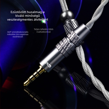 CVJ Hato2 szőtt gaming kábel forgatható mikrofonos fejjel és cserélhető 3,5 mm / USB Type-C csatlakozókkal