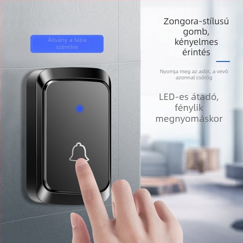 Szenzoros ajtócsengő, vezeték nélküli távvezérlés, digitális elektronika, önálló állomás