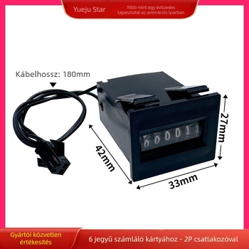 6 számjegyű mechanikus számláló érme típusú játékgépekhez, 12V tápegység, vezetékes interfész