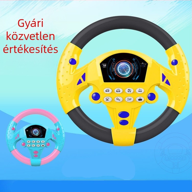 Gyerekeknek készült elektromos kormánykerék játék – korai nevelés zenével és interaktív játékkal, műanyag kivitel, akkumulátorral működik, 4–6 éveseknek