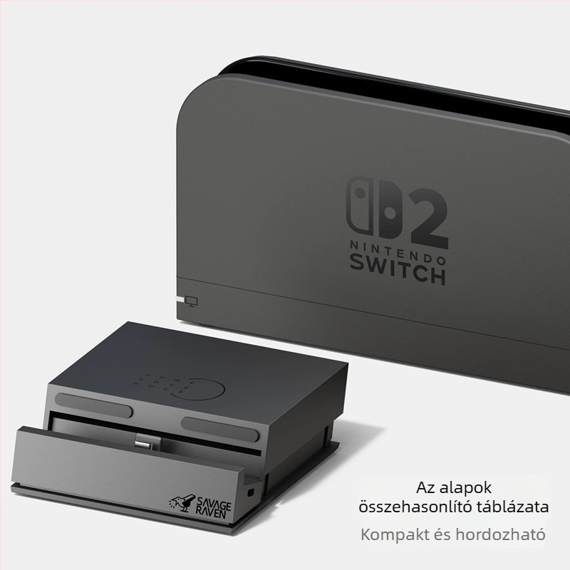 NS2 hordozható dokk Nintendo Switch és Steam Deck számára, ABS anyag, 195 g