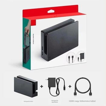 Nintendo Switch 2. generációs dokkolóállomás, PC anyag, 350 g tömeg, tartalmazza Switch alapot