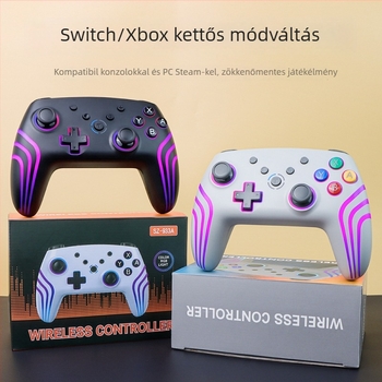 NS Pro vezeték nélküli játékvezérlő Switch-hez, Bluetooth, TYPE-C, hat-tengelyes rezgés, NFC, RGB világítás, kompatibilis Android és iOS-sel